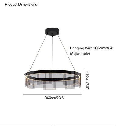 WOMO Smoked Glass Round Chandelier-WM2202