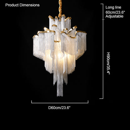 WOMO Fringe Tiered Chandelier-WM2079