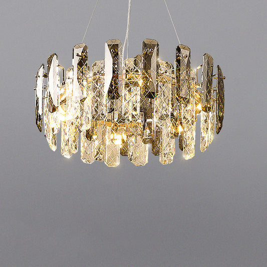 WOMO Smoked Crystal Round Chandelier-WM2363