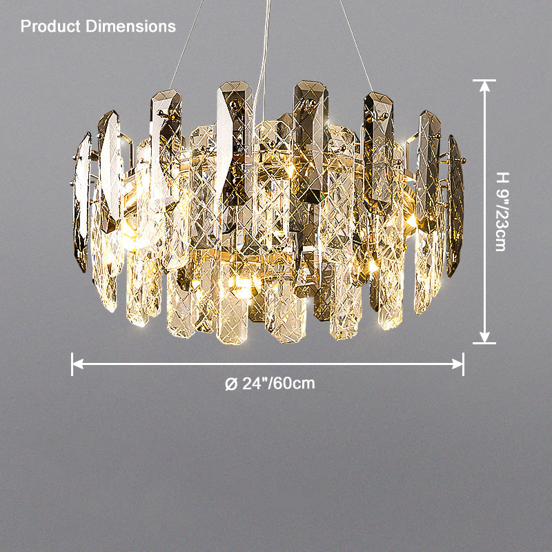 WOMO Smoked Crystal Round Chandelier-WM2363