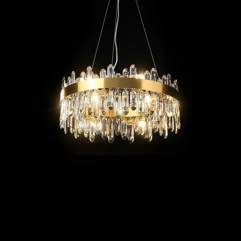 WOMO Gold Crystal Round Chandelier-WM2339