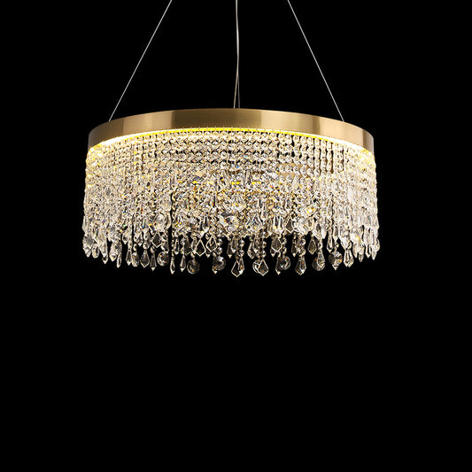 WOMO Fringe Round Crystal Chandelier-WM2362