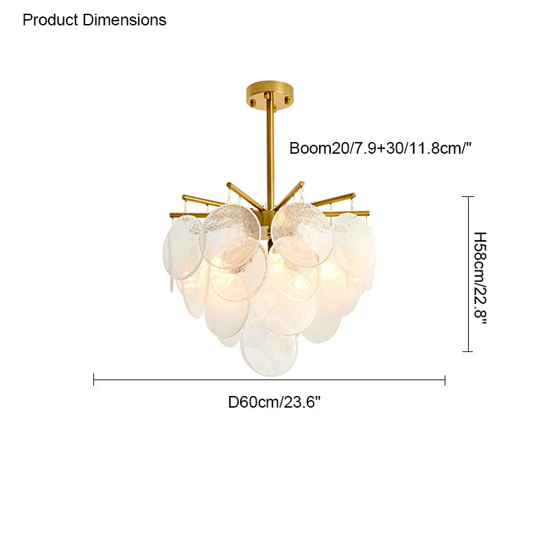 WOMO Tiered Textured Glass Cloud Chandelier-WM2005