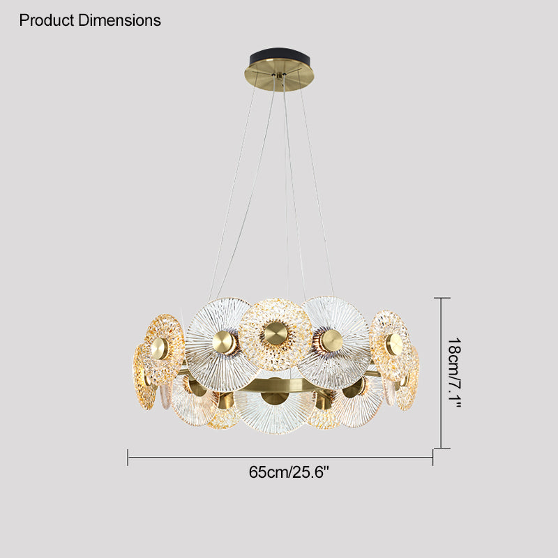 WOMO Textured Glass Disc Chandelier-WM2194