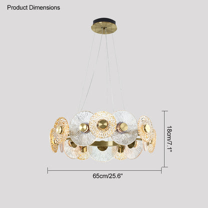 WOMO Textured Glass Disc Chandelier-WM2194