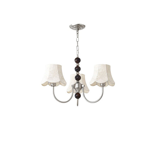 WOMO Fabric Shaded Swoop Arm Chandelier-WM2369