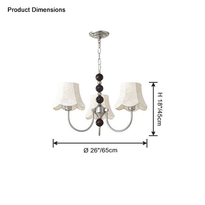 WOMO Fabric Shaded Swoop Arm Chandelier-WM2369