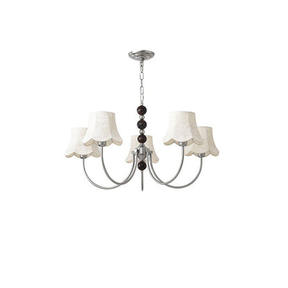 WOMO Fabric Shaded Swoop Arm Chandelier-WM2369