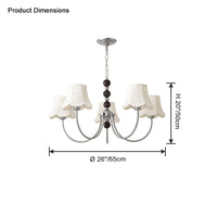 WOMO Fabric Shaded Swoop Arm Chandelier-WM2369