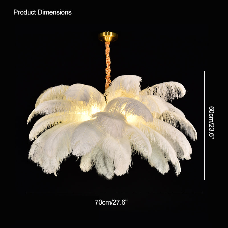 WOMO Palm Feather Chandelier-WM2216