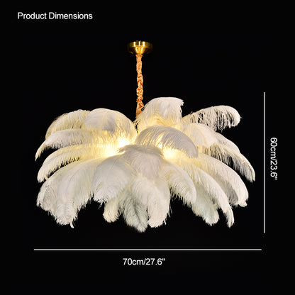 WOMO Palm Feather Chandelier-WM2216