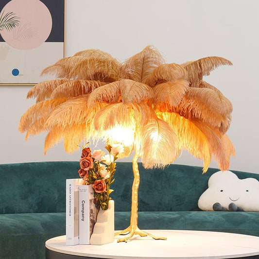 WOMO Feather Palm Tree Table Lamp-WM8016