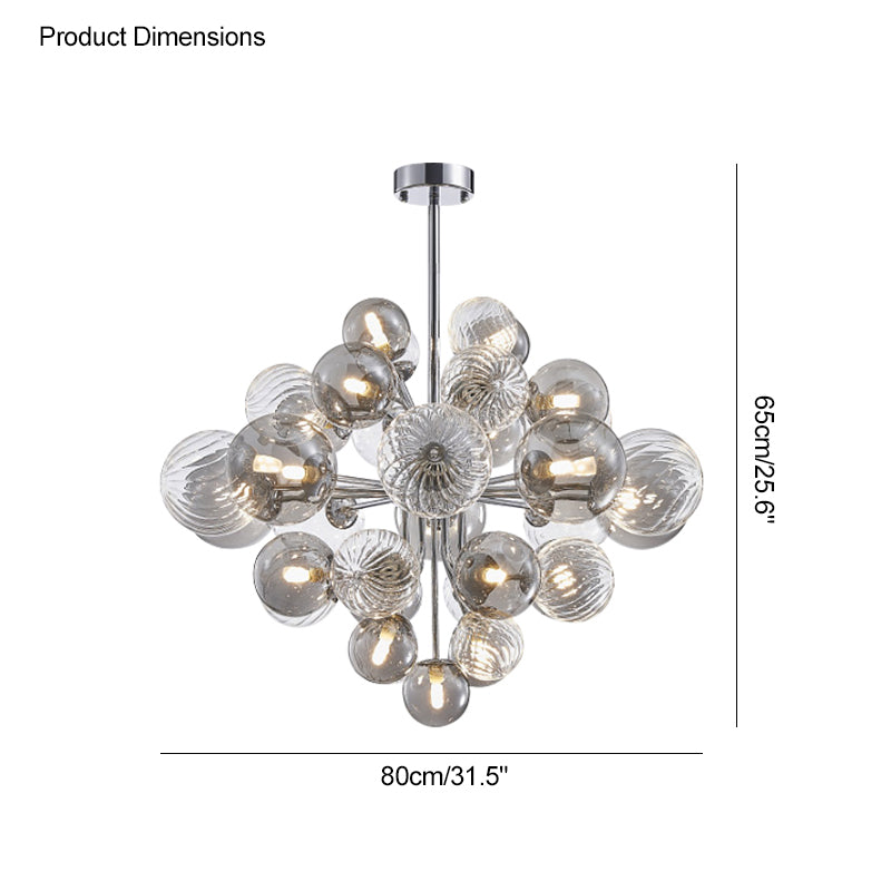 WOMO Smoked Glass Bubble Chandelier-WM2198