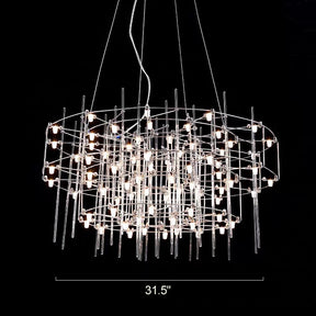 WOMO Tiered Glass Rod Sculptural Chandelier-WM2199