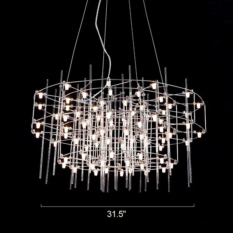 WOMO Tiered Glass Rod Sculptural Chandelier-WM2199