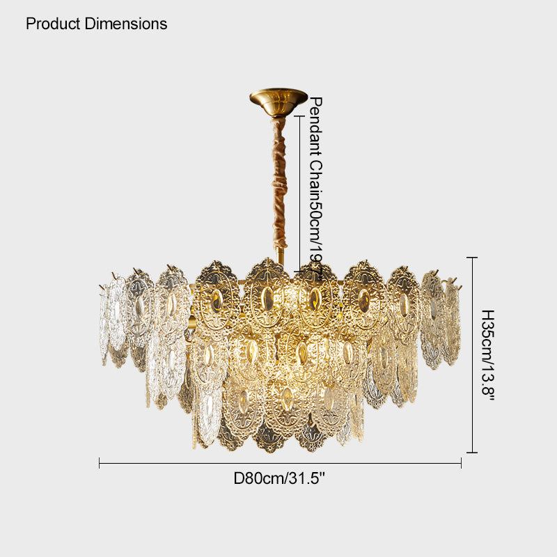 WOMO Tiered Textured Glass Chandelier-WM2208