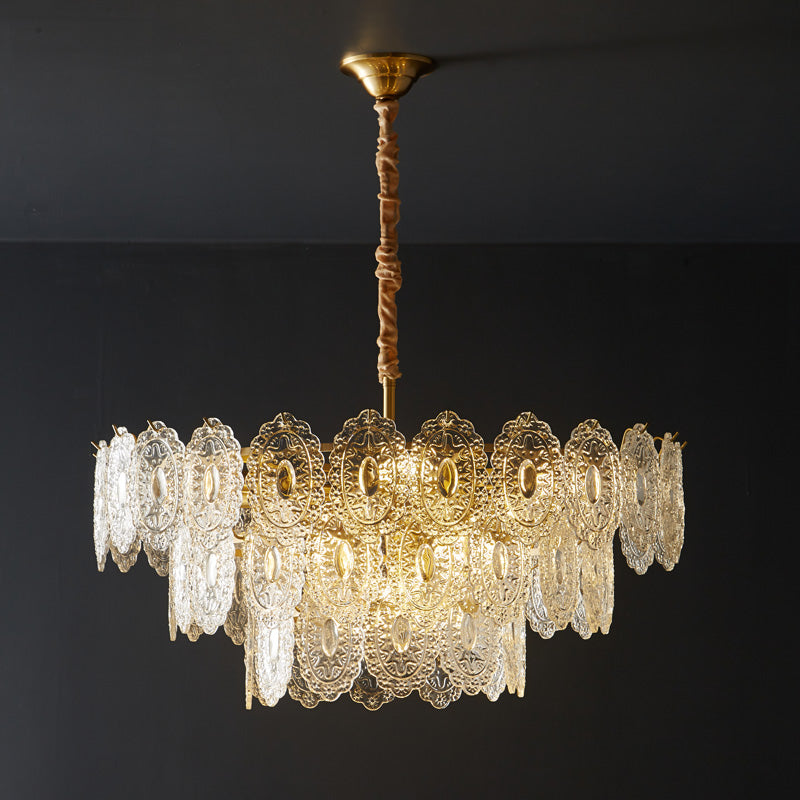 WOMO Tiered Textured Glass Chandelier-WM2208