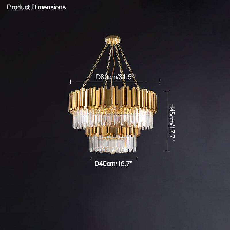 WOMO  Prism Crystal Tiered Chandelier-WM2185