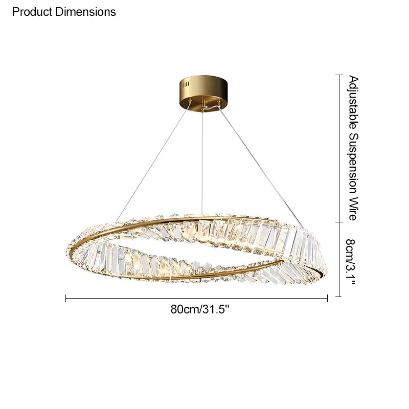 WOMO Möbius Crystal Prism Circular Chandelier-WM2191