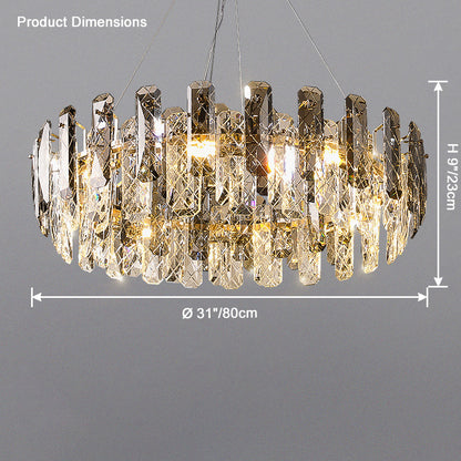 WOMO Smoked Crystal Round Chandelier-WM2363