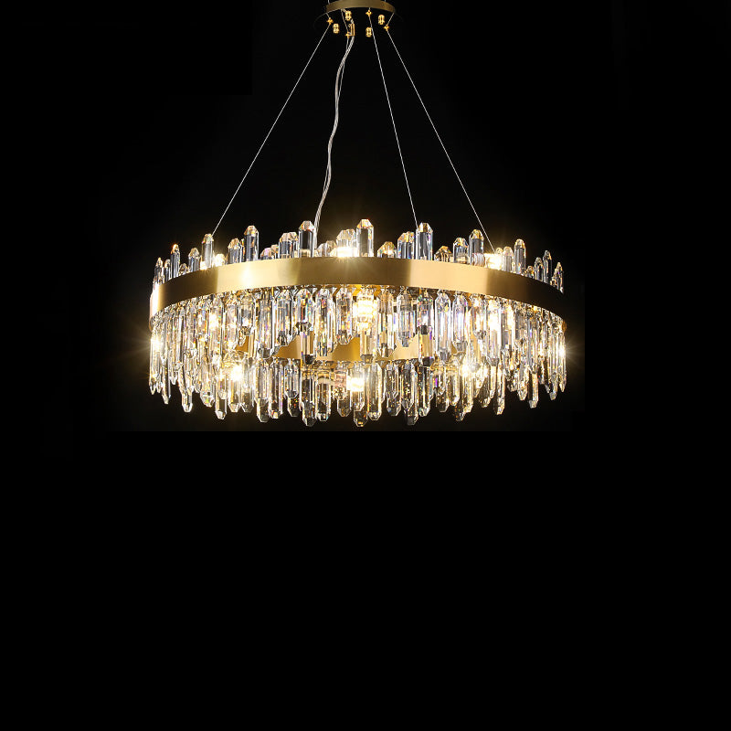 WOMO Gold Crystal Round Chandelier-WM2339