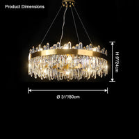 WOMO Gold Crystal Round Chandelier-WM2339a
