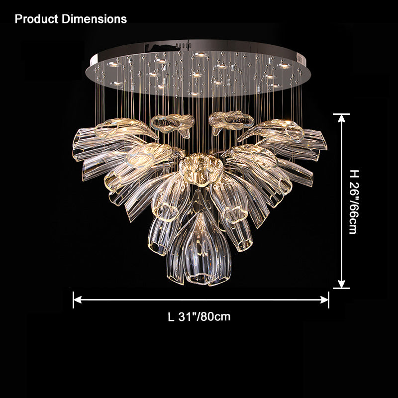 WOMO Flower Glass Foyer Chandelier-WM2341