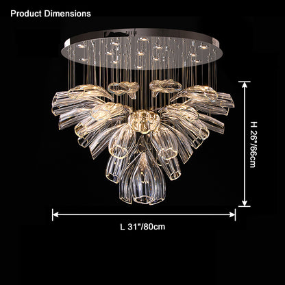 WOMO Flower Glass Foyer Chandelier-WM2341