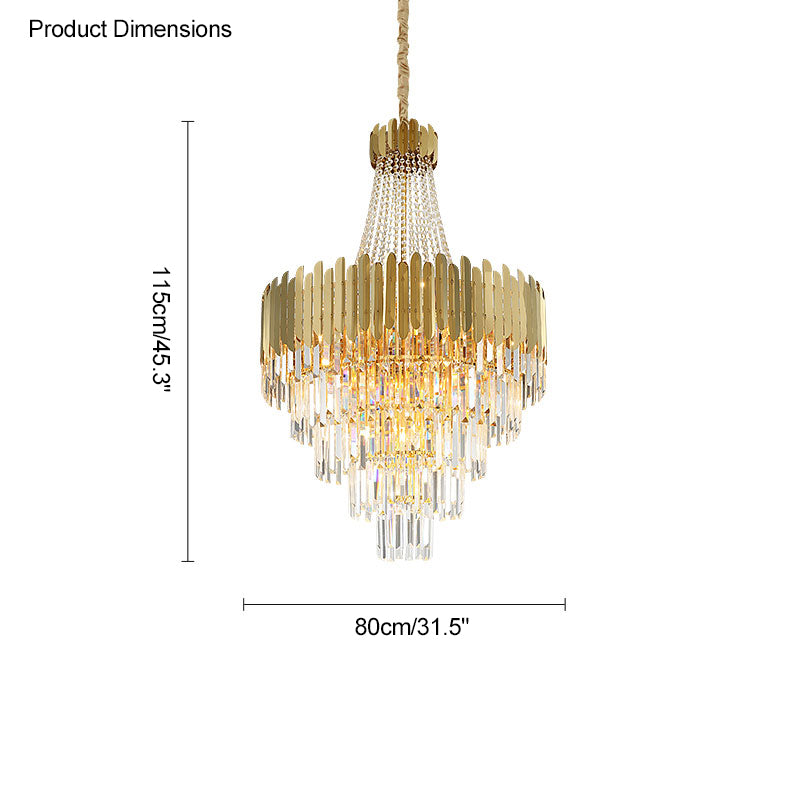 WOMO Tiered Gold Crystal Chandelier-WM2207