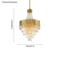 WOMO Tiered Gold Crystal Chandelier-WM2207