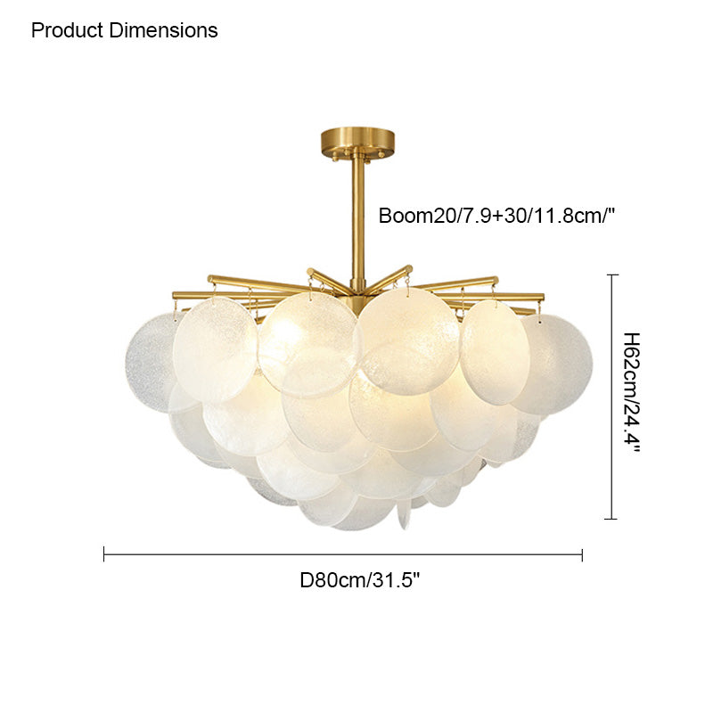 WOMO Tiered Textured Glass Cloud Chandelier-WM2005