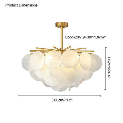 WOMO Tiered Textured Glass Cloud Chandelier-WM2005