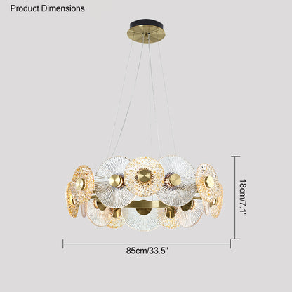 WOMO Textured Glass Disc Chandelier-WM2194