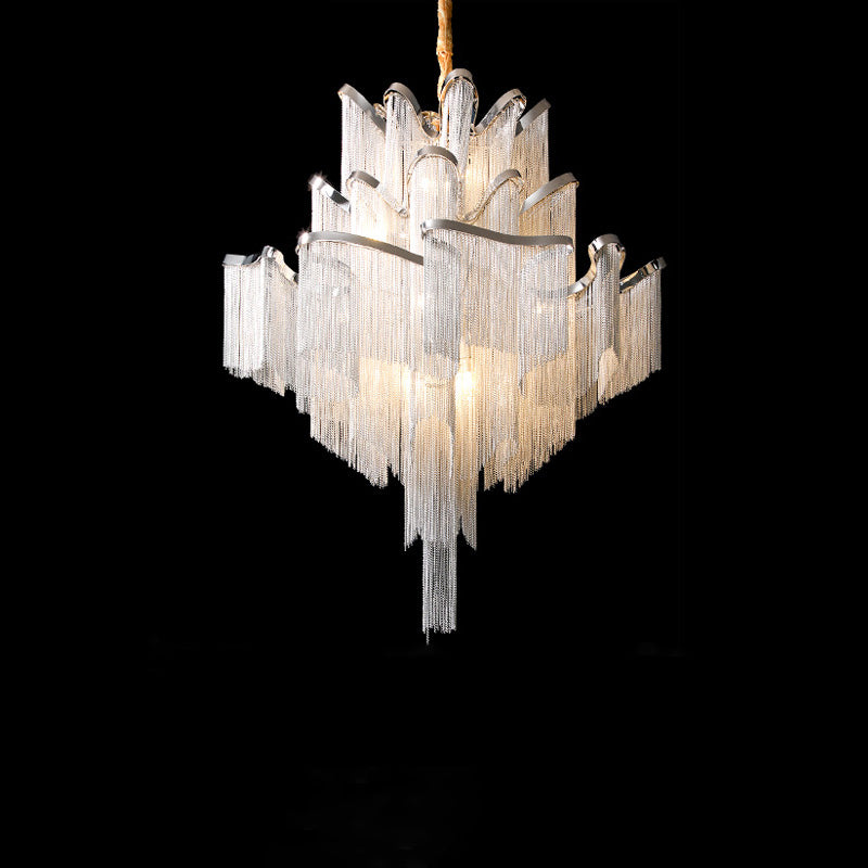 WOMO Fringe Tiered Chandelier-WM2079