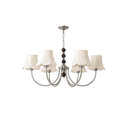 WOMO Fabric Shaded Swoop Arm Chandelier-WM2369