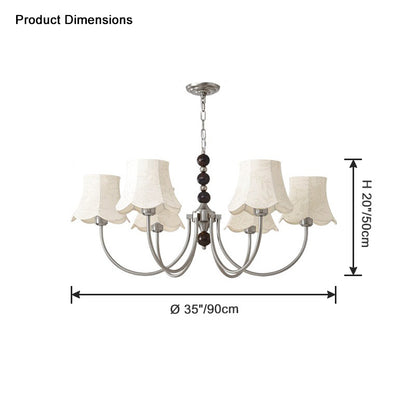 WOMO Fabric Shaded Swoop Arm Chandelier-WM2369