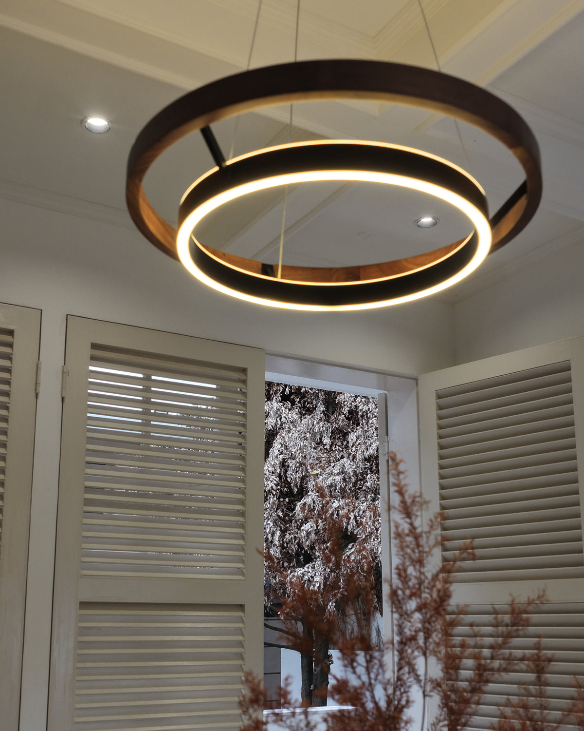 WOMO Circular Wood Led Chandelier-WM2492