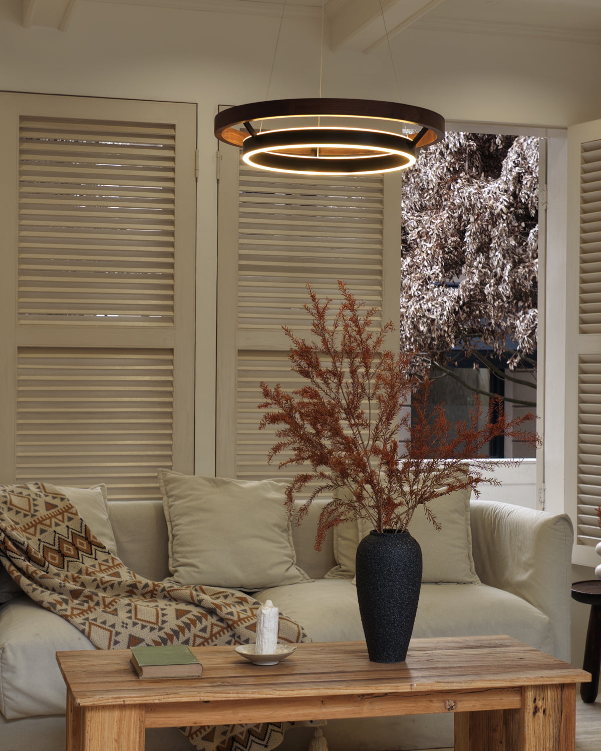 WOMO Circular Wood Led Chandelier-WM2492