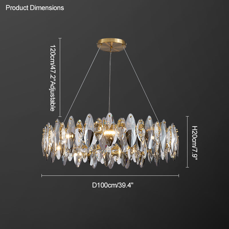 WOMO Smoked Crystal Round Chandelier-WM2187