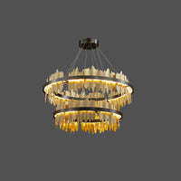 WOMO Iceberg Round Black Gold Chandelier-WM2183