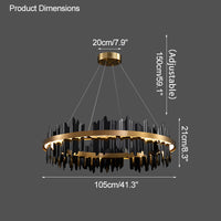 WOMO Iceberg Round Black Gold Chandelier-WM2183