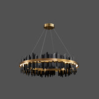 WOMO Iceberg Round Black Gold Chandelier-WM2183