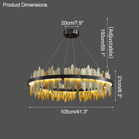 WOMO Iceberg Round Black Gold Chandelier-WM2183