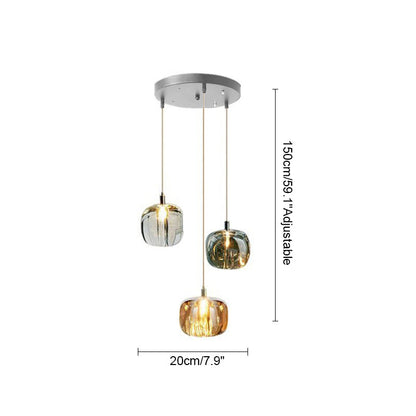 WOMO Colored Glass Multi Pendant Chandelier-WM2111