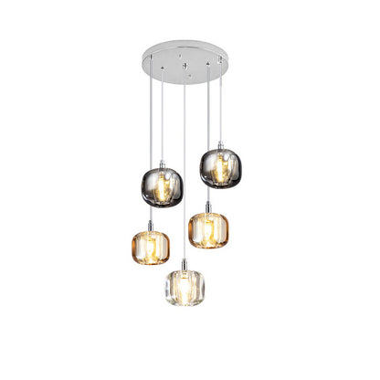 WOMO Colored Glass Multi Pendant Chandelier-WM2111