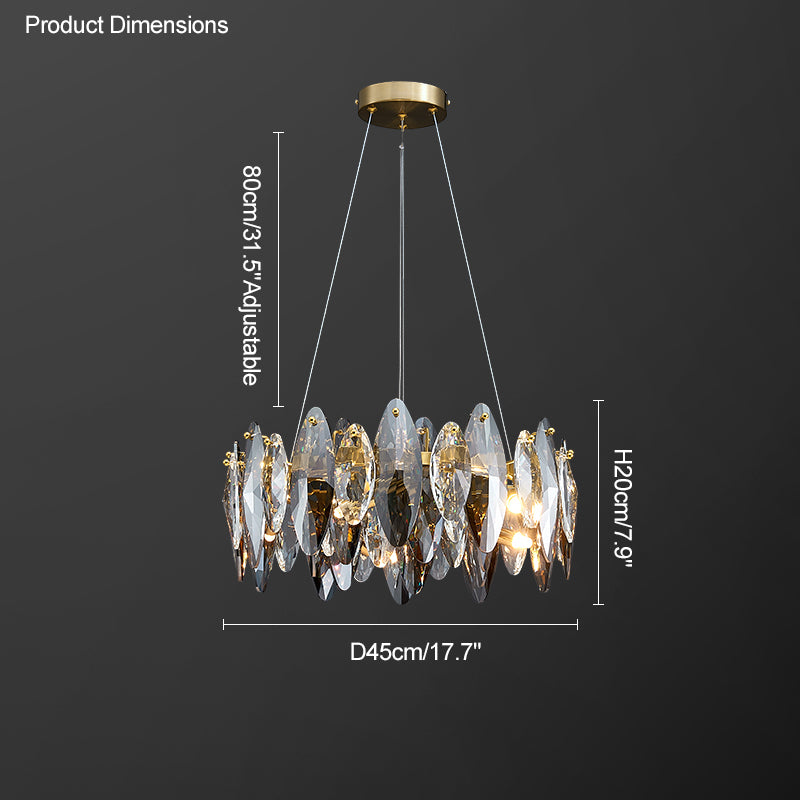 WOMO Smoked Crystal Round Chandelier-WM2187