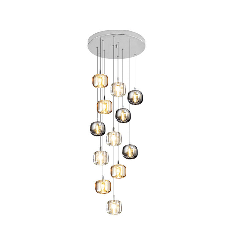 WOMO Colored Glass Multi Pendant Chandelier-WM2111