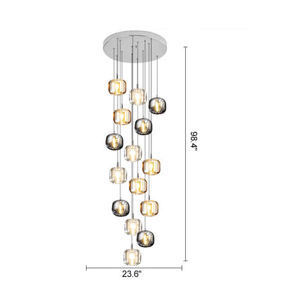 WOMO Colored Glass Multi Pendant Chandelier-WM2111