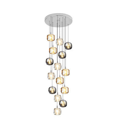 WOMO Colored Glass Multi Pendant Chandelier-WM2111