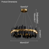 WOMO Iceberg Round Black Gold Chandelier-WM2183